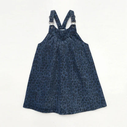 AW26 Denim Leopard Kids Clothing Collection - Boys Girls Dress Skirt Shirt Vest and Overalls Fashion Set