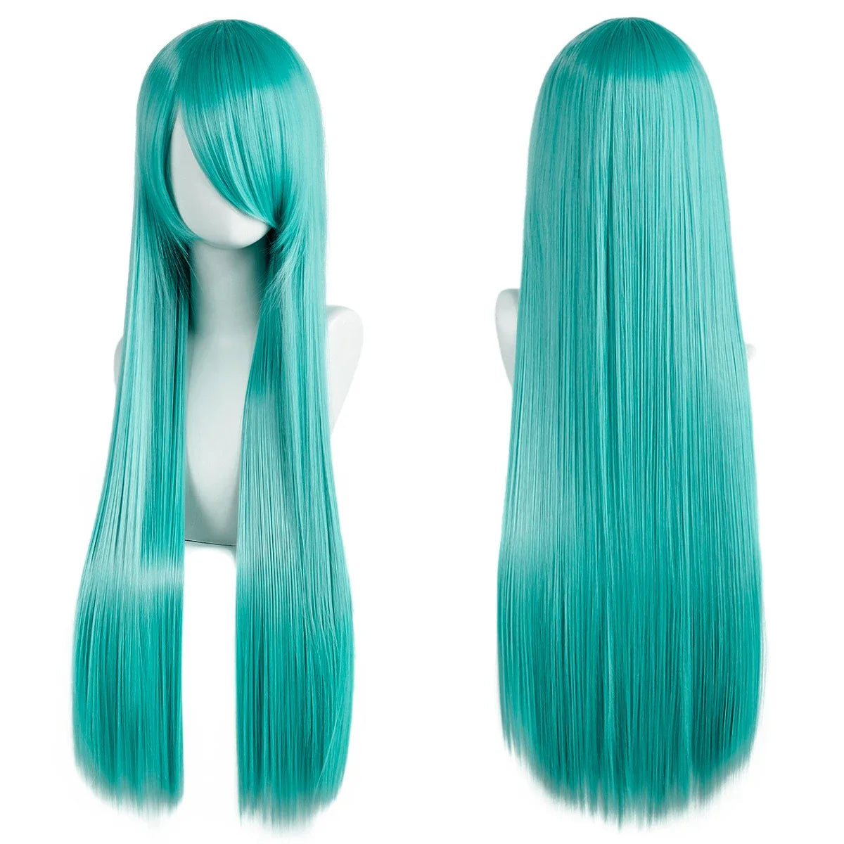 80cm Long Cosplay Wig - Synthetic Straight Hair with Bangs for Lolita Anime Costume Party Styling