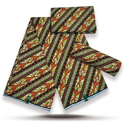 African Wax Print Fabric - High-Quality Cotton Ankara Gold Print Pagne for Wedding & Dress Sewing