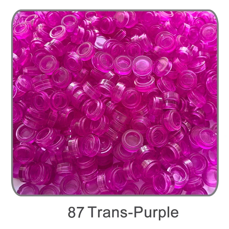 1000Pcs 1x1 Round Building Blocks Set - 52 Color DIY Creative Educational Bricks Compatible with 98138 Toy Kits for Kids