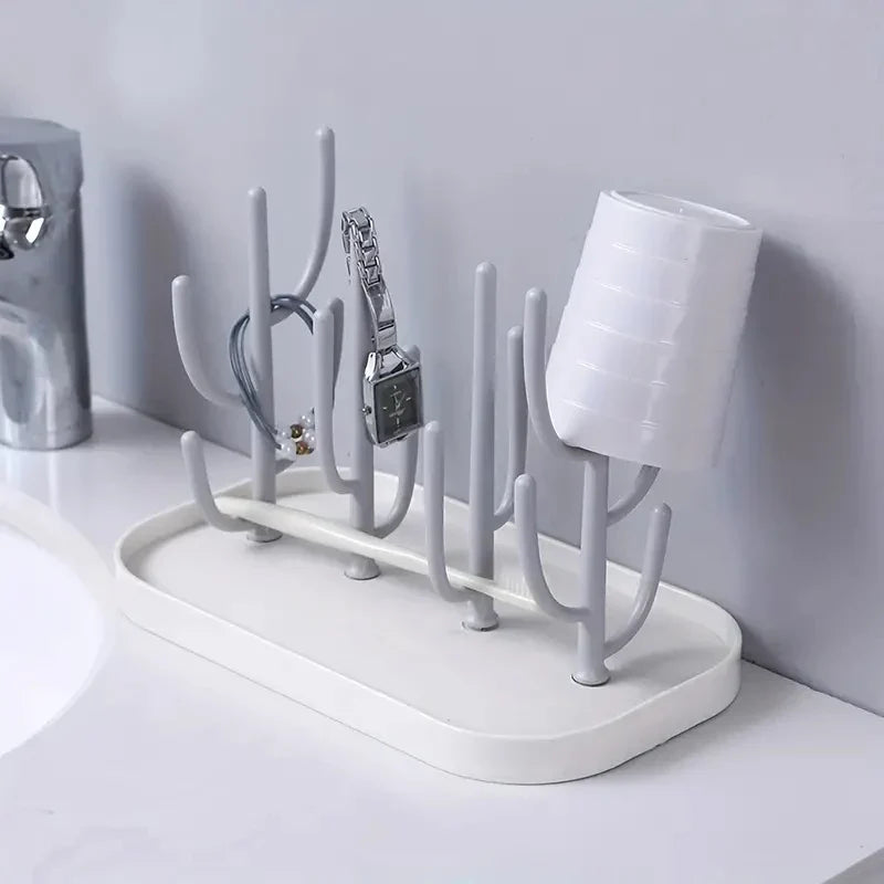 Tree-Shaped Baby Bottle Drying Rack - Dustproof Milk Bottle Holder & Cup Organizer
