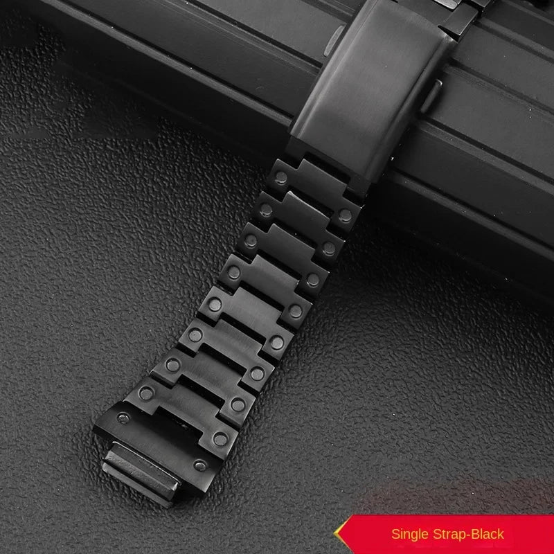 Casio G-SHOCK DW5600 Mod Kit - Stainless Steel Case Bezel & Metal Strap Replacement Set for GW-M5610/GW-B5600
