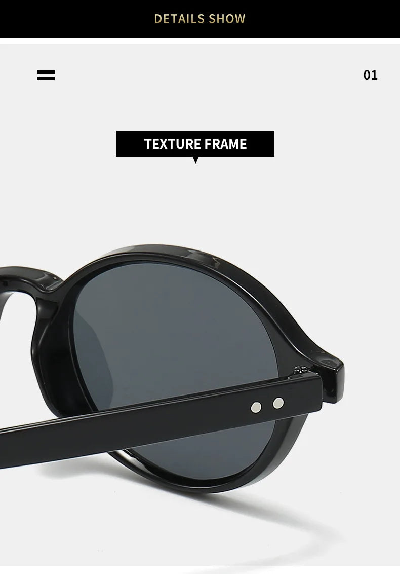 Retro Small Oval Sunglasses for Women & Men – Rivet Detail Luxury UV400 Fashion Eyewear Brand Oculus Gafas