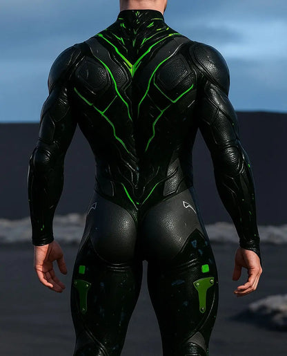 Cyberpunk 3D Print Jumpsuit - Futuristic Machinery Cosplay Bodysuit for Adults Halloween, Carnival & Cycling