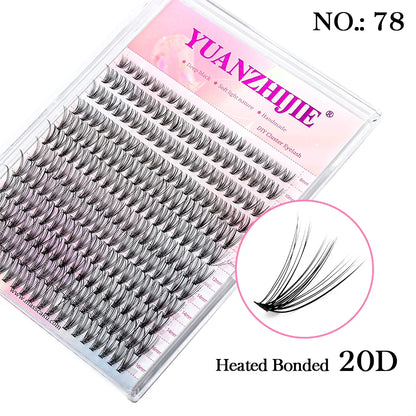 DIY 144 Cluster Lashes YUANZHIJIE – Natural C/D Curl Segmented Mink Individual Eyelash Extensions Kit for Home Makeup & Professional Volume Look (Free Shipping)
