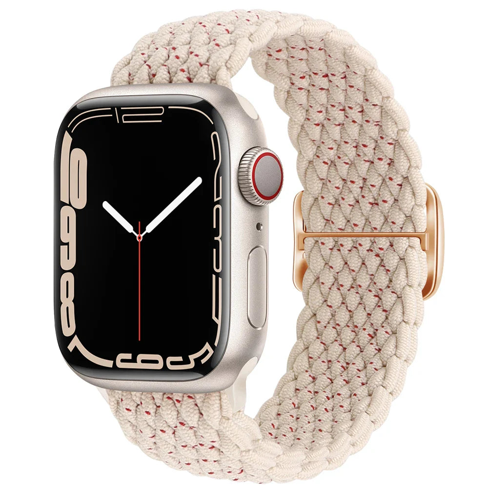Braided Solo Loop Apple Watch Band – Stretch Nylon Bracelet Strap for Series SE, 6–11 & Ultra 2 (40mm–49mm) Adjustable Correa