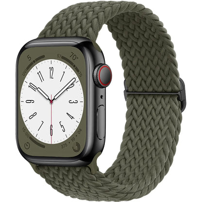 Braided Solo Loop Apple Watch Band – Stretch Nylon Bracelet Strap for Series SE, 6–11 & Ultra 2 (40mm–49mm) Adjustable Correa