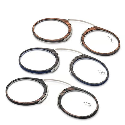 NONOR Magnifying Nose Clip Reading Glasses - Ultralight TR90 No Arm Portable Eyewear with Case +1.0 to +3.0 Lens