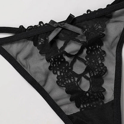 Women Lace G String Thong Panties - Sexy Transparent Low Waist Hollow Out Lingerie Briefs S-XL