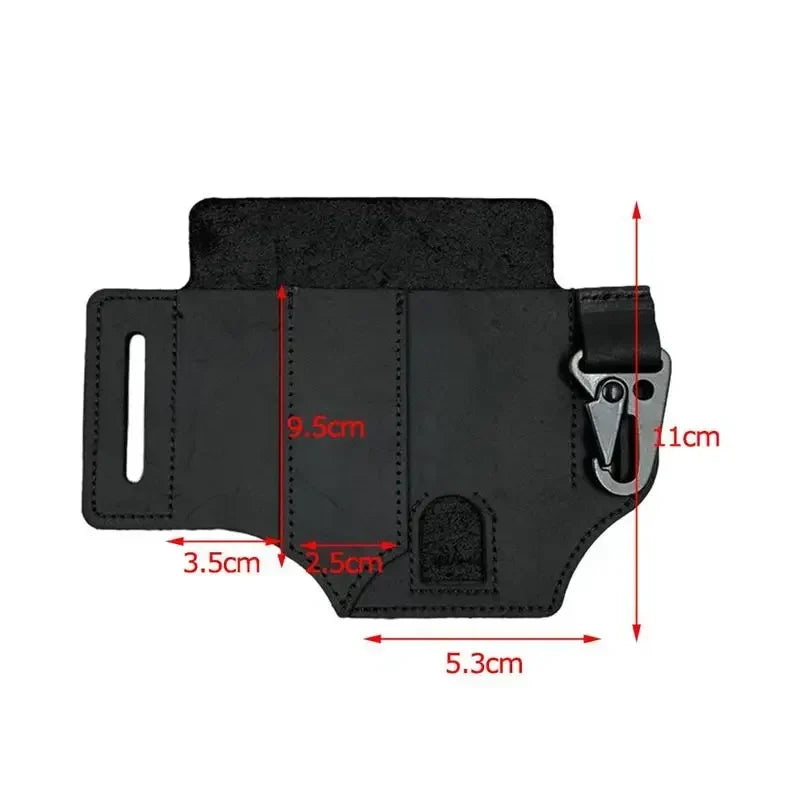 Leather Multitool Sheath - EDC Pocket Organizer Pouch for Leatherman Tools Camping Gear
