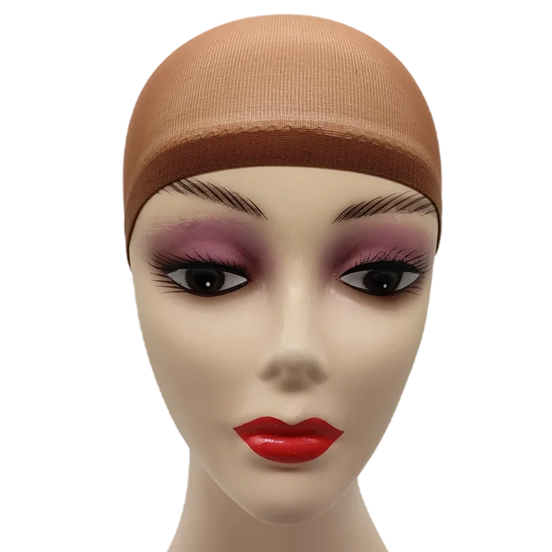 2PCS Stretch Mesh Wig Caps – Black & Brown Stocking Wig Cap for Weave, Hair Nets for Making Wigs