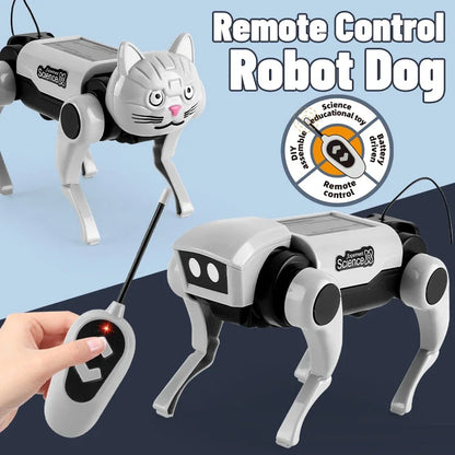 RC Robot Dog Building Kit - Remote Control DIY Mechanical Science Toy Set for Kids Boys Gift