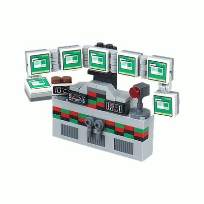 City Tech Building Blocks - Computer Control Center Model with Audio Radar & Keyboard