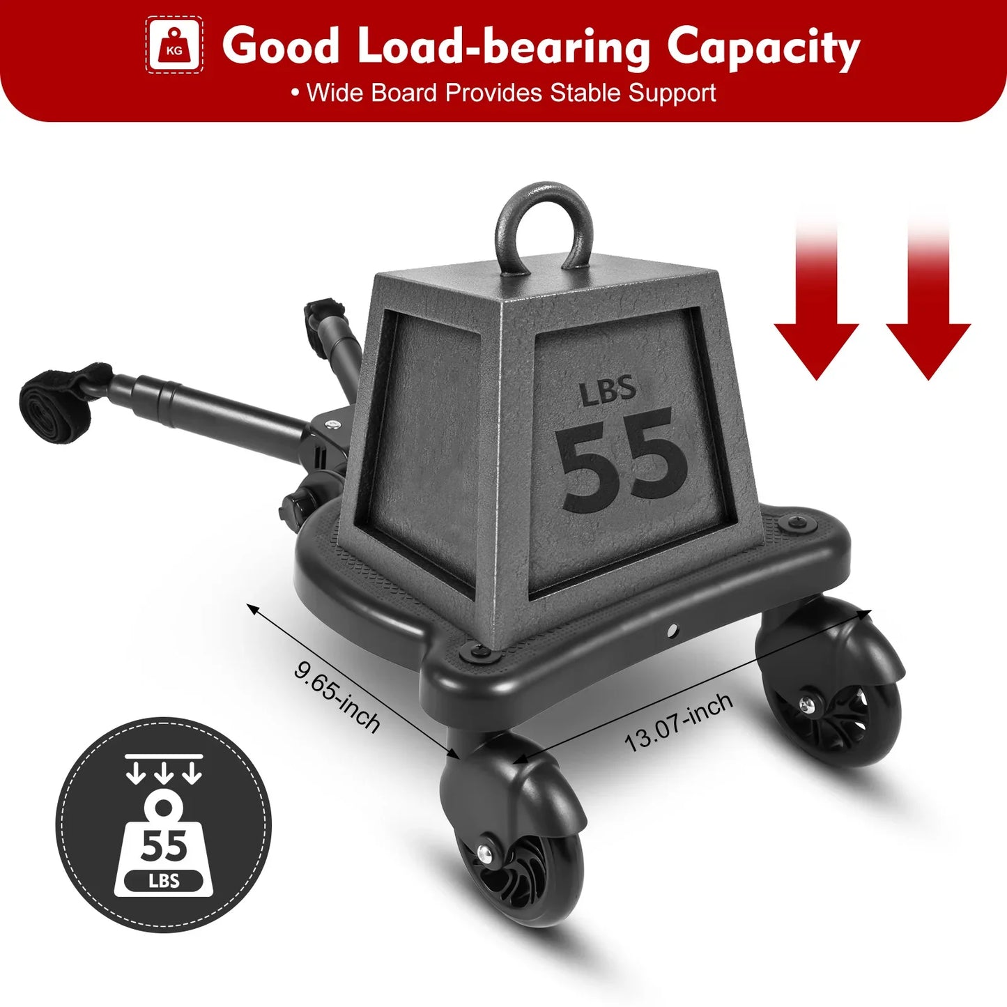 2-in-1 Universal Stroller Buggy Board with Detachable Seat – Pram Pedal Adapter for Kids, 25kg Load Capacity