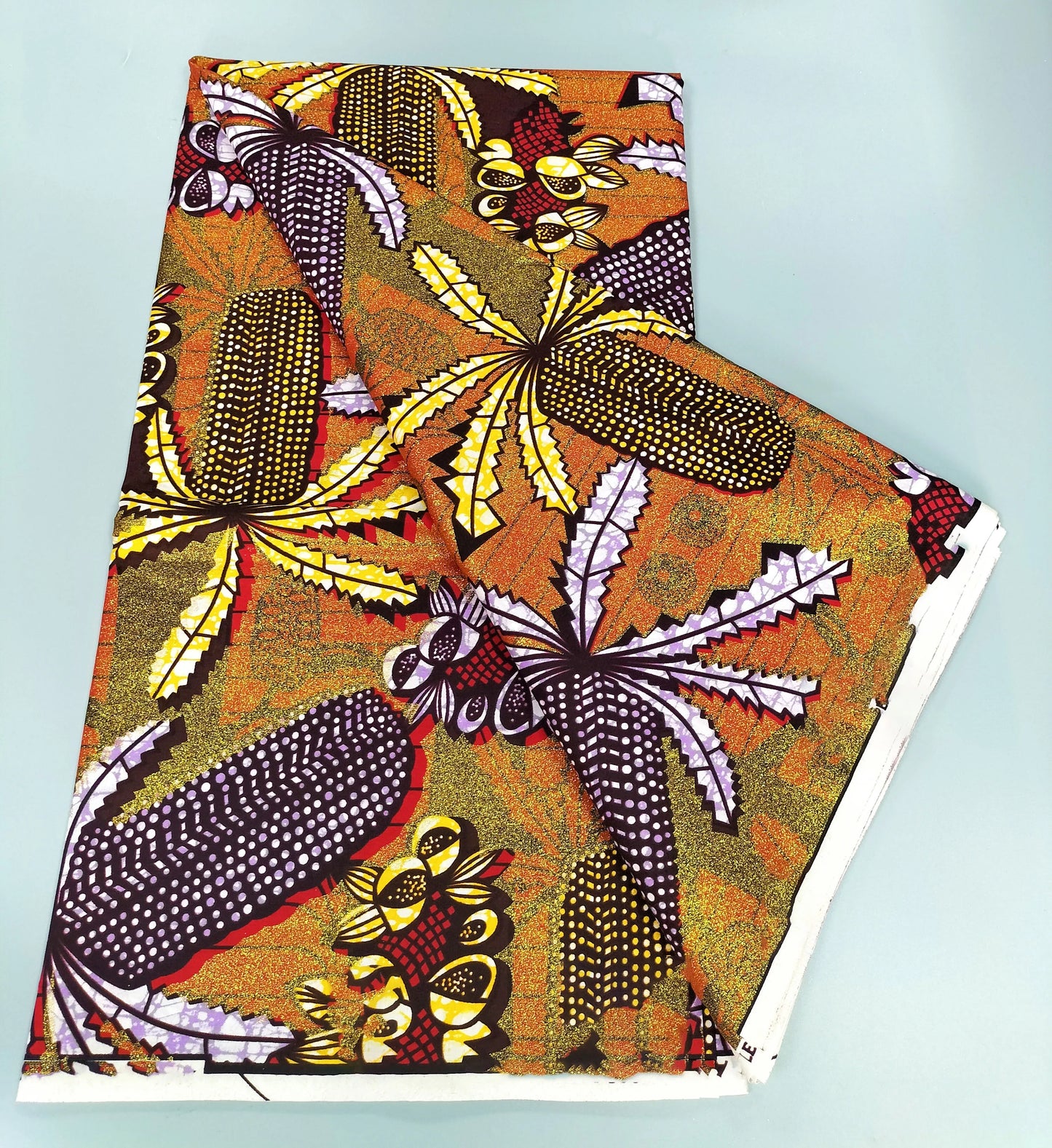 Grand Super Ankara Wax Fabric - Original 100% Cotton Glitter Batik Pagne 6 Yards Nigerian Party Dress Sewing Material