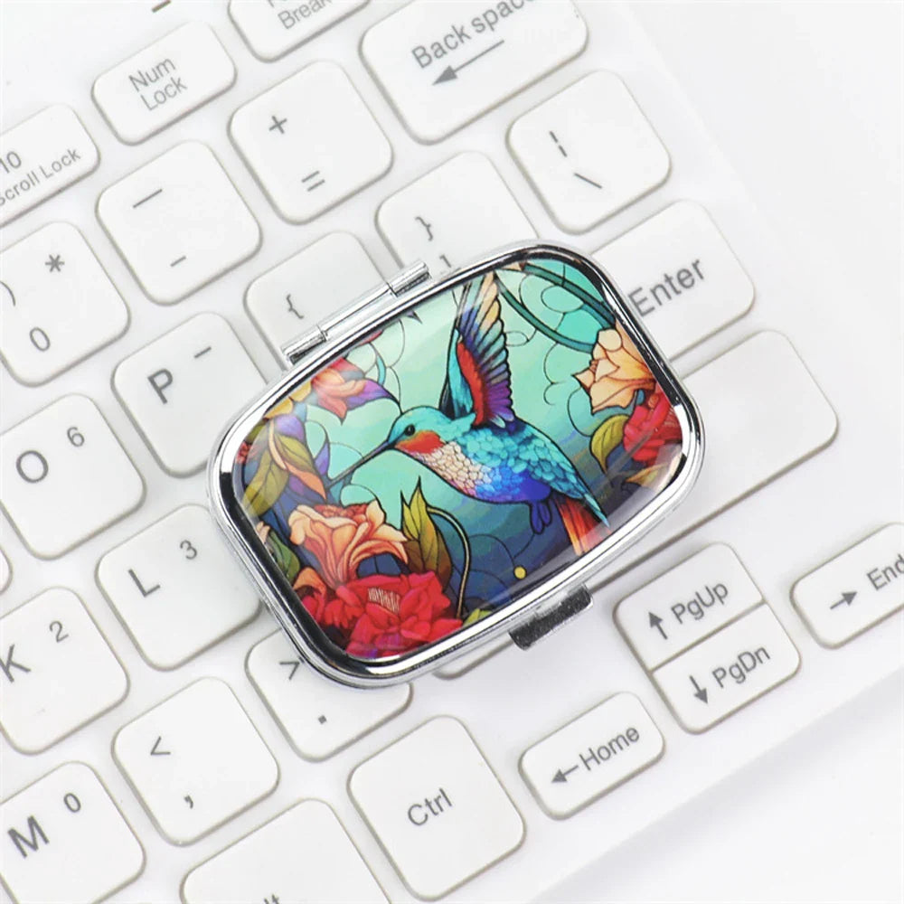 Travel Metal Organizer – Small Colored Medicine & Jewelry Storage Case for Home