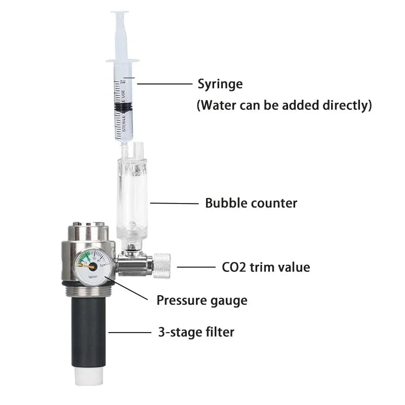 Stainless Steel Aquarium CO2 Generator Kit – Carbon Dioxide Reactor System for Planted Fish Tank Growth & Maintenance