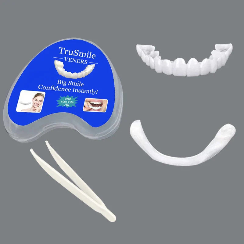 White Fake Teeth Cover – Whitening & Interdental Gap Decor, Portable Braces for Aesthetic Dental Beauty