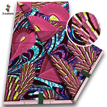 African Golden Wax Fabric - Glitter Gold Print Batik Ankara Pagne Material for Women
