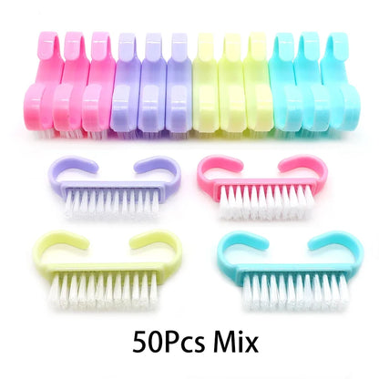 10/20/50/100pcs Nail Cleaning Brush Set - Handle Grip Fingernail Scrubber Tools for Men & Women Manicure Care