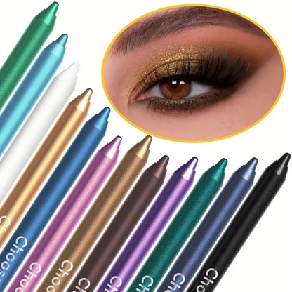 12-Piece Waterproof Eyeliner Set - Shimmer Eyeshadow & Highlighter Pens