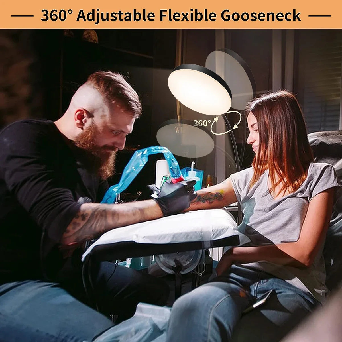 LED Floor Reading Lamp - Dimmable Gooseneck Task Light for Table or Floor Use