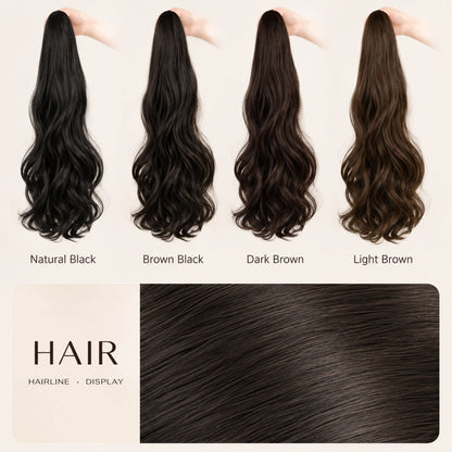 50cm Synthetic Straight Claw Clip-On Ponytail Extension – Heat Resistant Hairpiece for Women, Daily Wear & Party Styling
