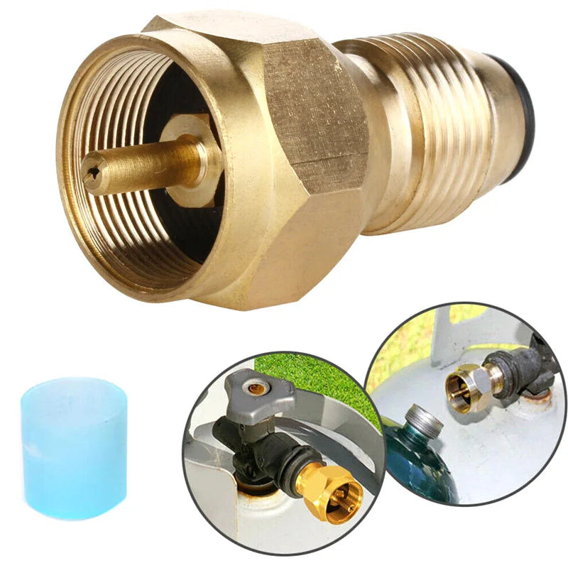 Propane Tank Refill Adapter - Brass Gas Cylinder Canister Filler Coupler