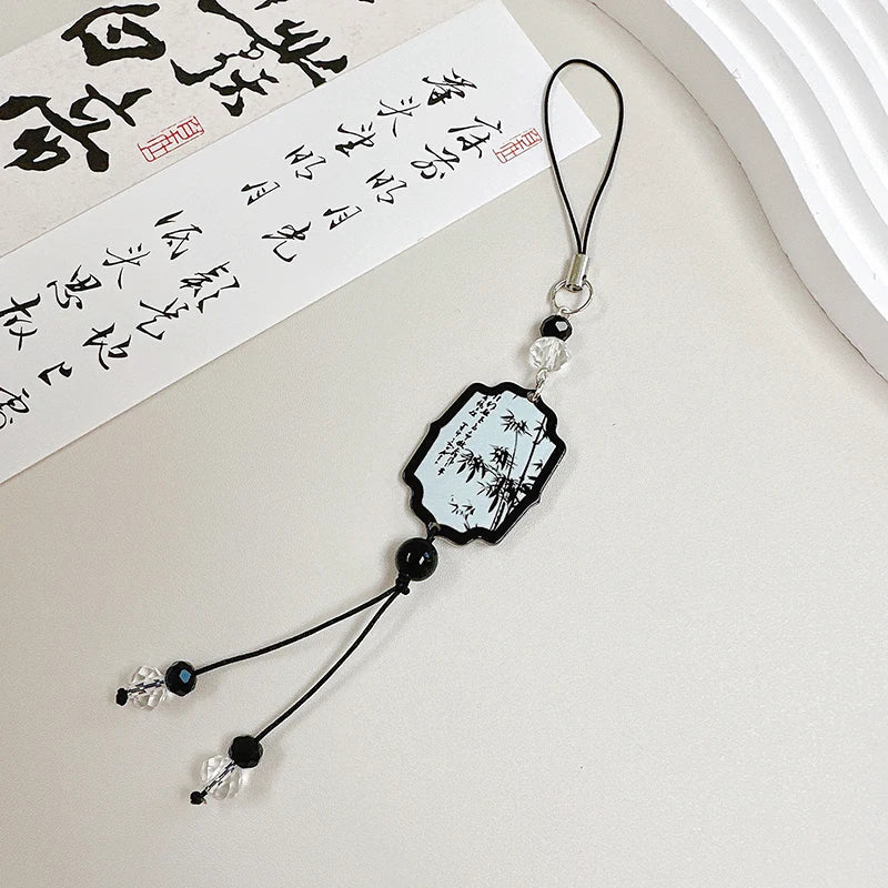 Chinese Style Phone Lanyard - Retro Tassel Anti-Lost Strap with Keychain & Bag Charm