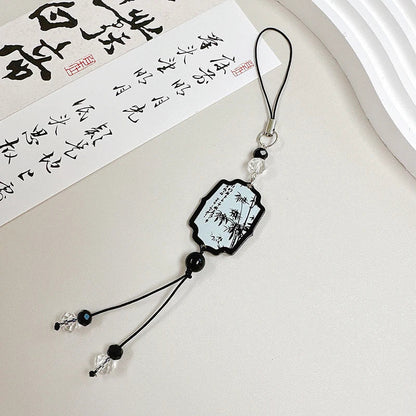 Chinese Style Phone Lanyard - Retro Tassel Anti-Lost Strap with Keychain & Bag Charm