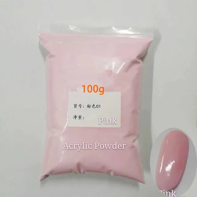 50g/100g Bulk Nude Acrylic Powder - 4-in-1 Solid Crystal Colors for Nail Extension, Dipping & Engraving, Acrylic Monomer