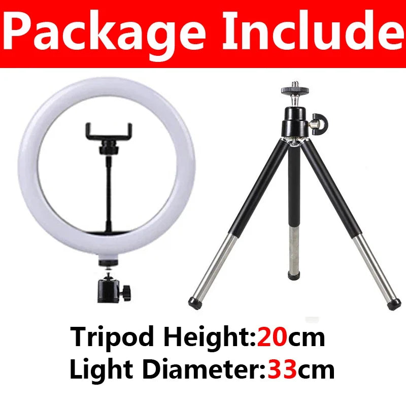 10 Inch LED Selfie Ring Light - Dimmable Photography Fill Lamp With Mini Tripod for Phone Live Video Studio