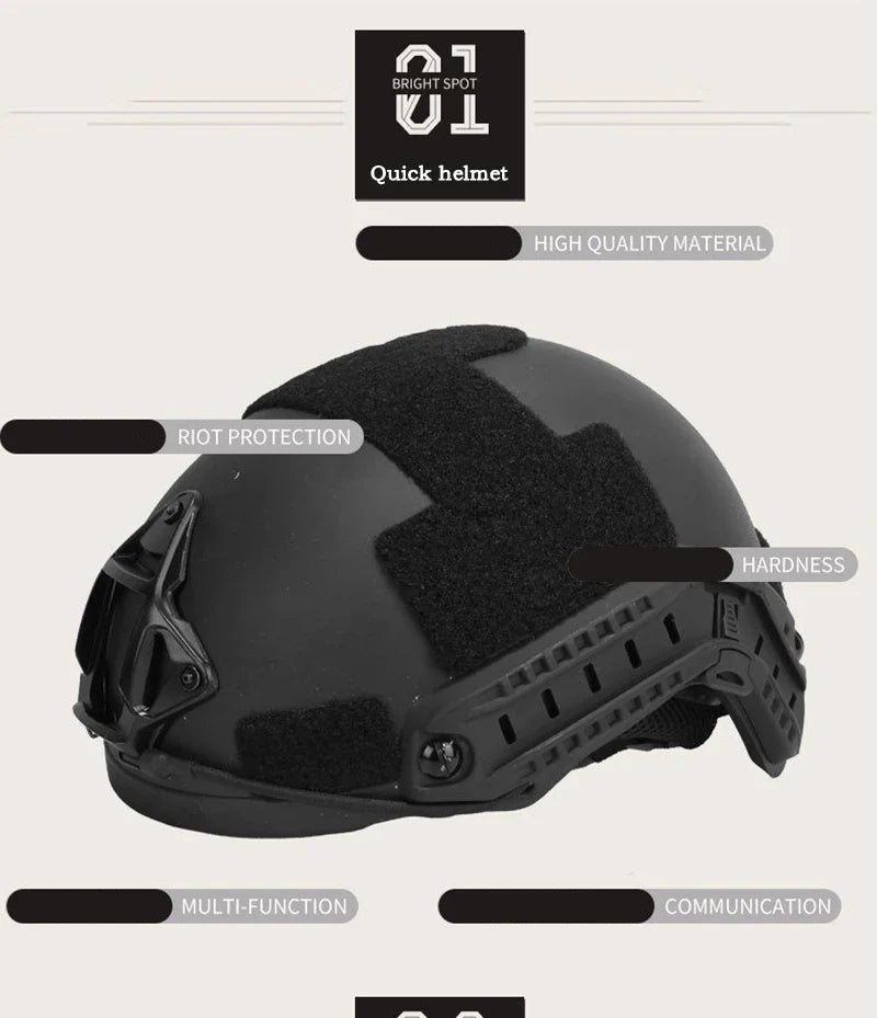 FAST Tactical Helmet – Kevlar High-Quality Outdoor Hunting Helmet with Wendy Floating Pad
