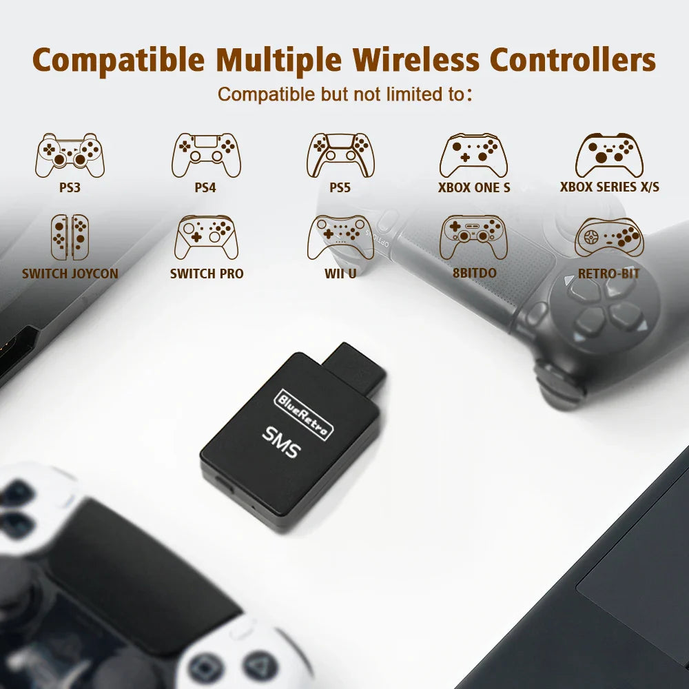 RetroScaler BlueRetro Wireless Controller Adapter – SMS Sega Master System Console Compatible