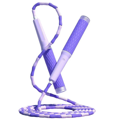 Beaded Adjustable Jump Rope – Segmented Fitness Skipping Rope for Men, Women & Kids