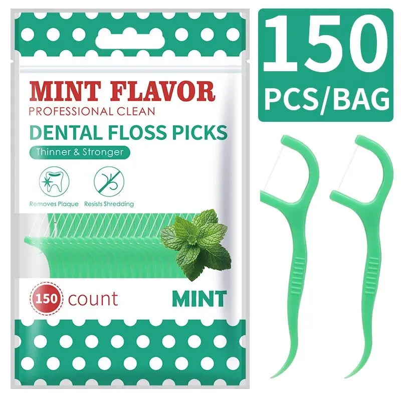 200PCS Dental Floss & Plastic Toothpicks - One-Time Cleaning for Dental Gaps and Oral Care"