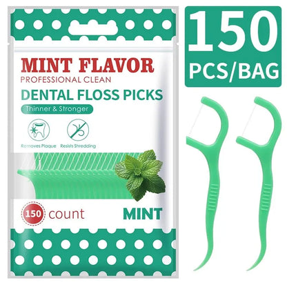 200PCS Dental Floss & Plastic Toothpicks - One-Time Cleaning for Dental Gaps and Oral Care"