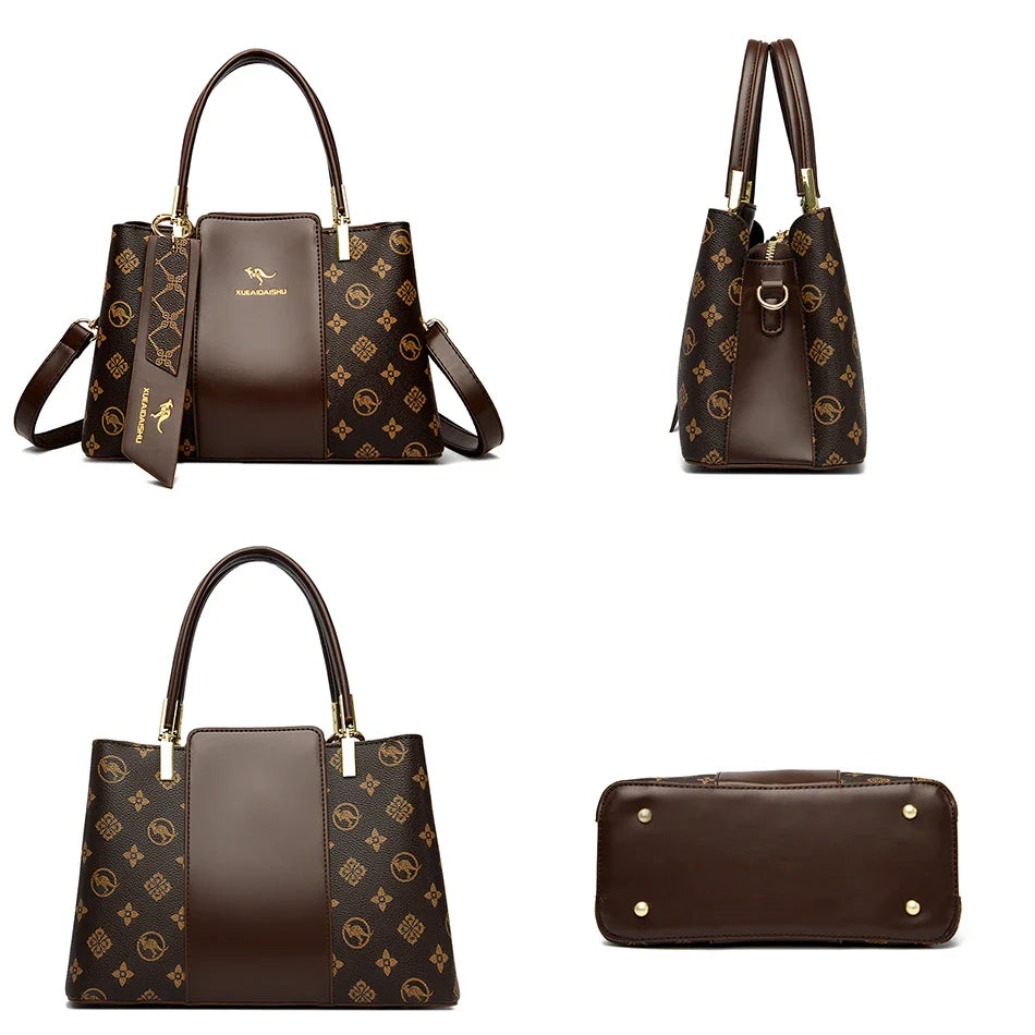 Luxury Women’s Leather Handbag – Large Capacity Shoulder & Crossbody Designer Bag