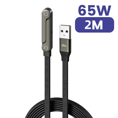 240W USB-C Fast Charging Cable - 2-in-1 Foldable Desktop Stand Data Cable for iPhone 17/16 & Samsung
