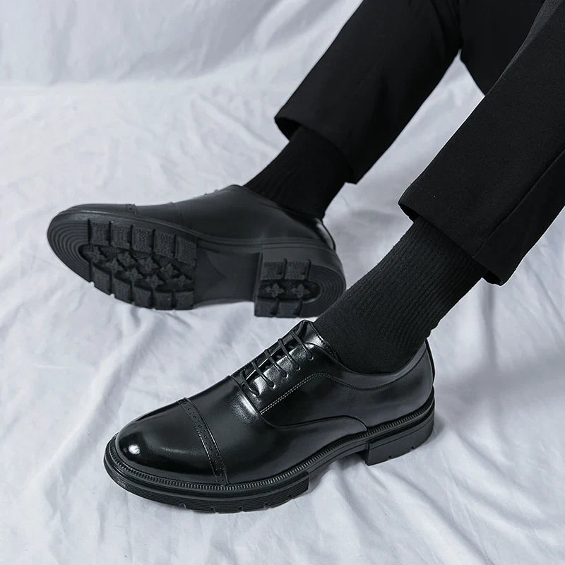 Men’s Classic Brogue Leather Shoes - Wedding, Business & Casual Dress Shoes for Men