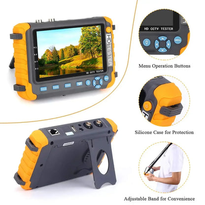 8MP CCTV Tester – 5-Inch Camera Monitor for AHD/CVI/TVI, 4K CVBS Analog, HDMI & VGA Input Mini CCTV Monitor