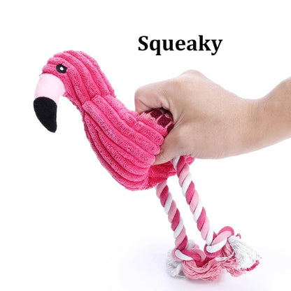 Animal Shape Plush Dog Toy – Squeaky, Bite-Resistant Corduroy Toy for Puppies, Dogs, and Cats