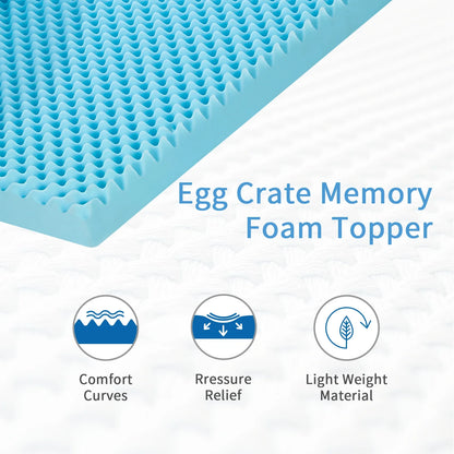 4" Memory Foam Mattress Topper - Outdoor & Indoor Use, Pressure-Relieving Yoga Pad, CertiPUR Certified