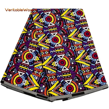 African Ankara Wax Print Fabric - 100% Cotton Real Wax African Patchwork Material for Dresses A-29
