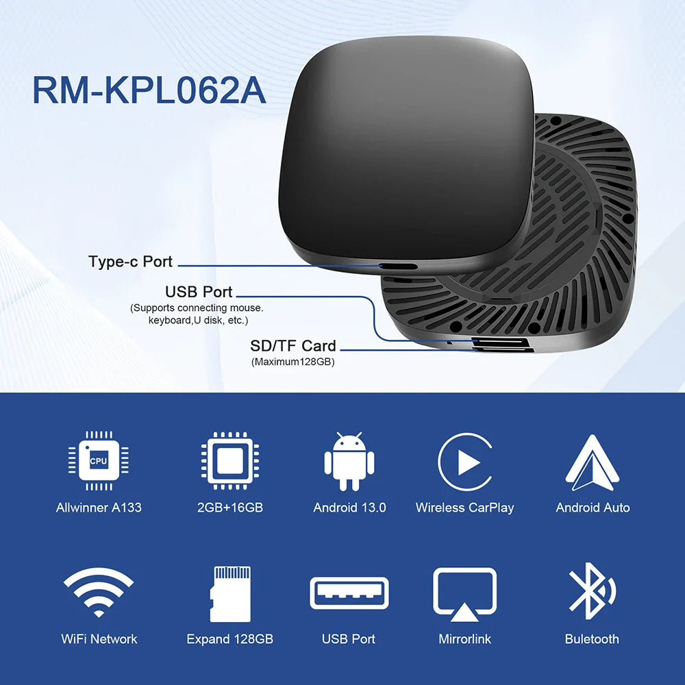 Android 13 Car AI Box — Wireless CarPlay & Android Auto Adapter for Netflix, YouTube, Chery Arrizo 5/7 & Tiggo 3/3X/5X