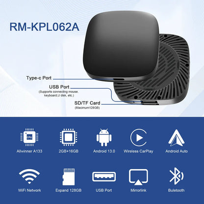 Android 13 Car AI Box — Wireless CarPlay & Android Auto Adapter for Netflix, YouTube, Chery Arrizo 5/7 & Tiggo 3/3X/5X