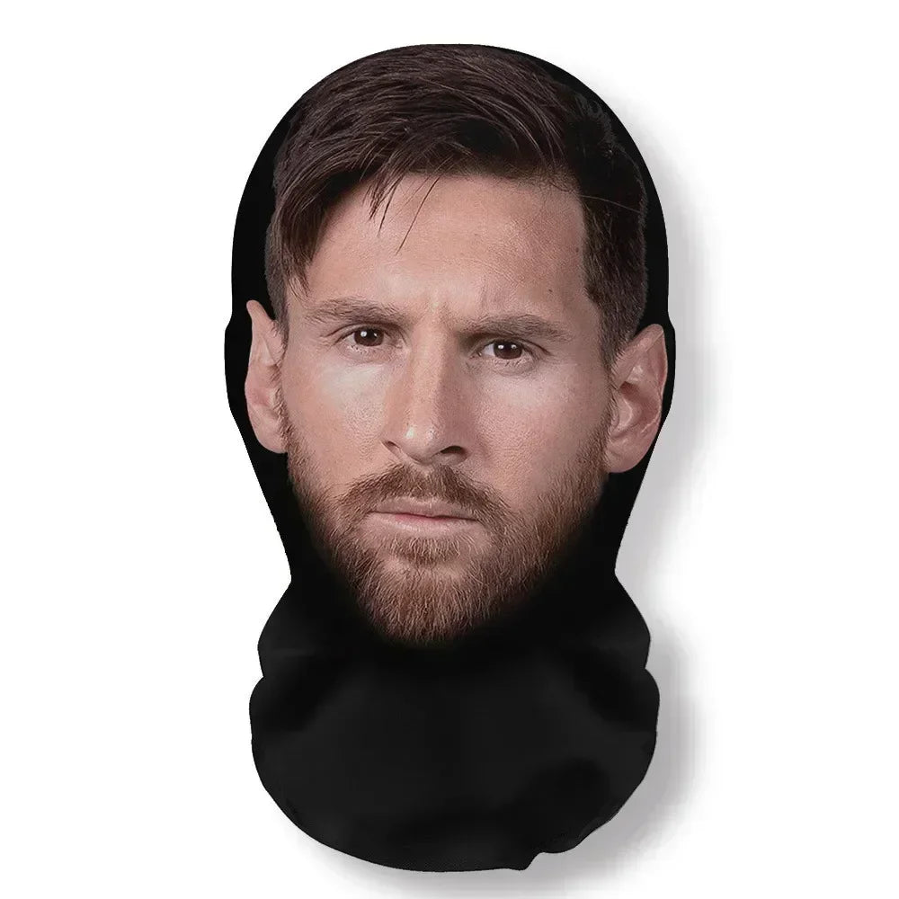 3D Realistic Face Mask - Celebrity Style Full Face Stretch Mesh Cosplay Balaclava for Role Play, Hip Hop & Costume Events