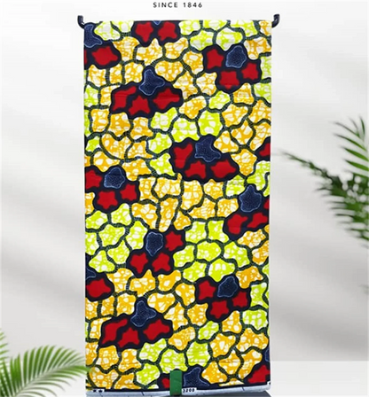 African Real Print Ankara Wax Fabric - Soft 100% Cotton Pagne 6 Yards