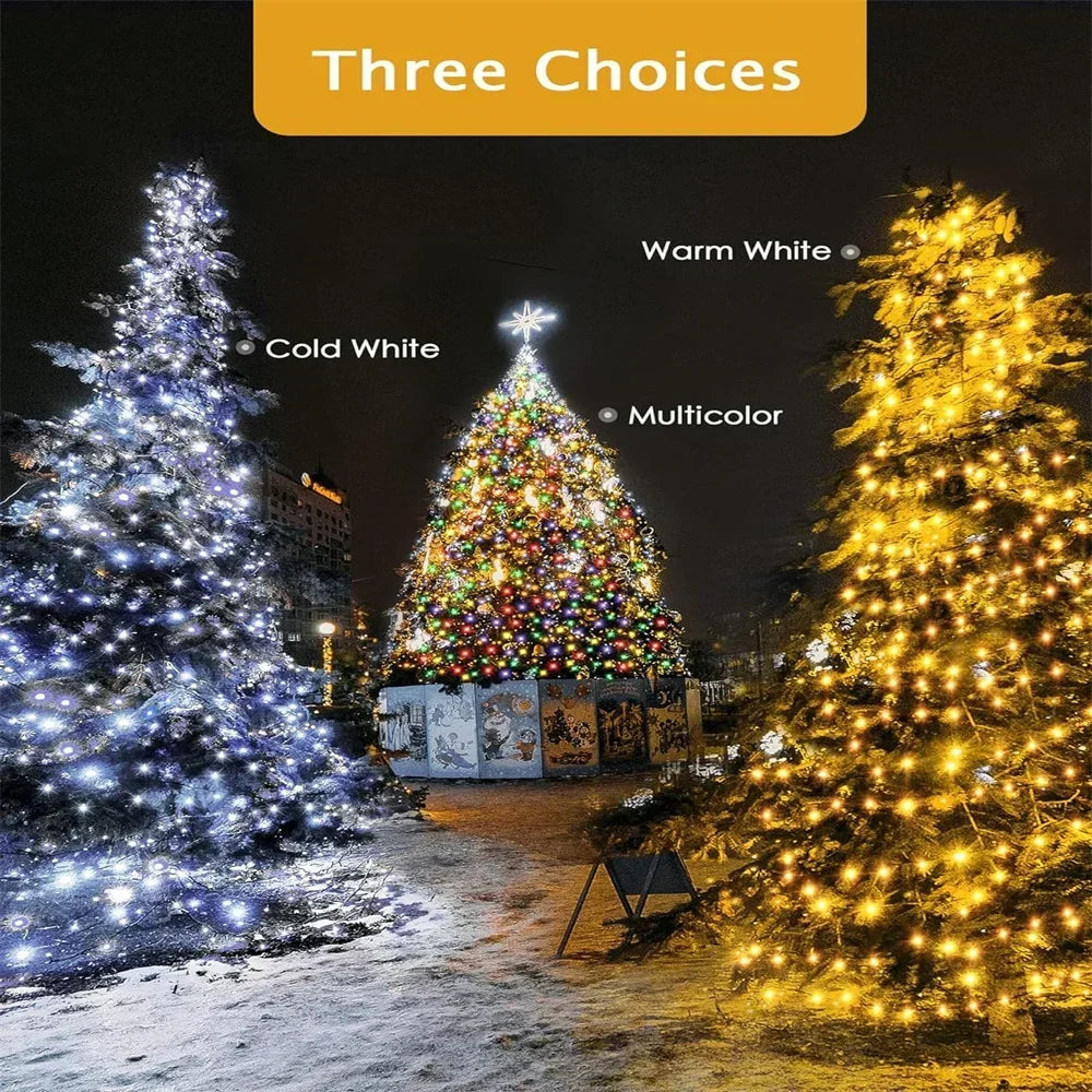 1000 LED Green Wire Fairy String Lights | Waterproof Christmas Tree & Holiday Decor, US/EU Plug 110V/220V