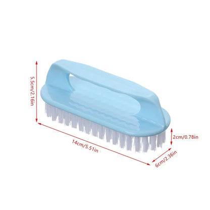 Hard Bristle Scrubbing Brush - Portable Plastic Hand Brush for Laundry, Shoes, Kitchen & Bathroom Cleaning